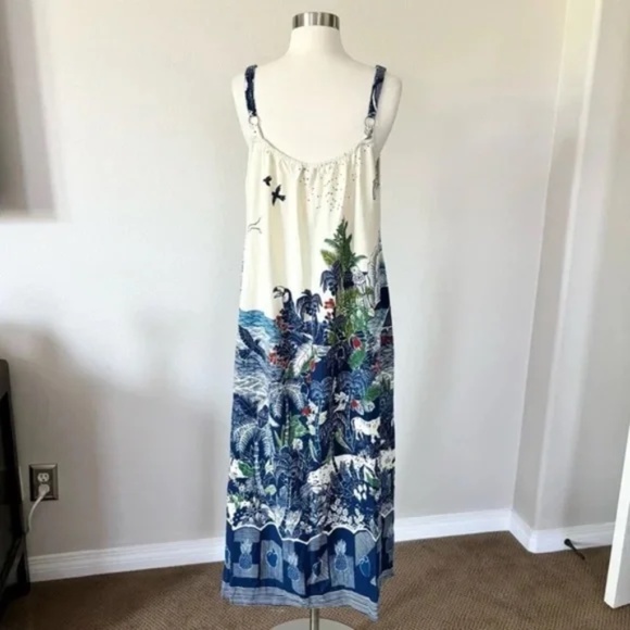 FARM Rio Blue and White Midi Dress - Picture 9 of 13